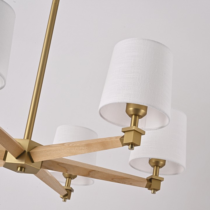 Люстра на штанге Imperiumloft Jorgenson White/Light wood STAVRA01