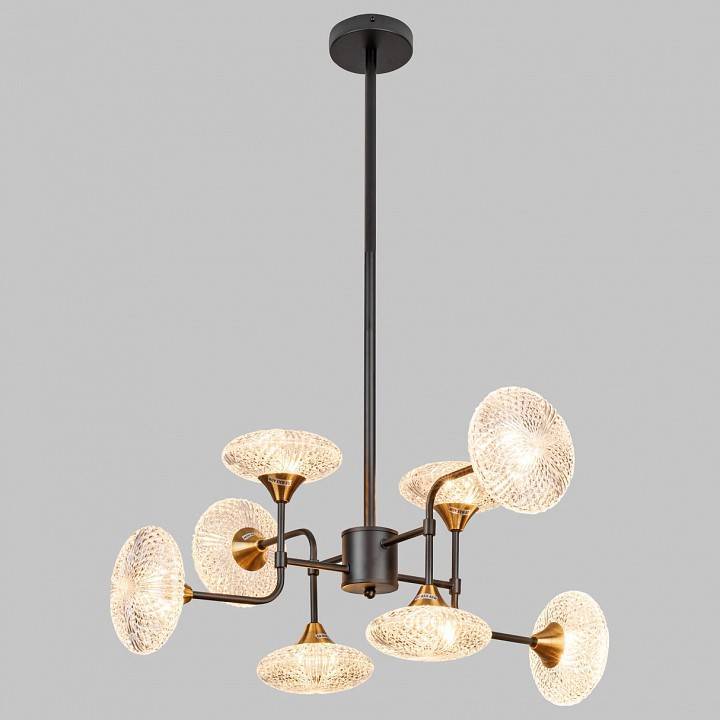 Люстра на штанге Imex 8 ламп MD.1232-8-P-BK+AGD