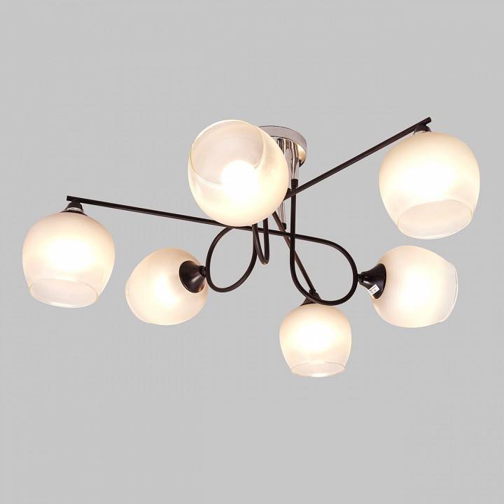 Люстра на штанге Imex MD.4243 6 ламп MD.4243-6-S-BK+CH