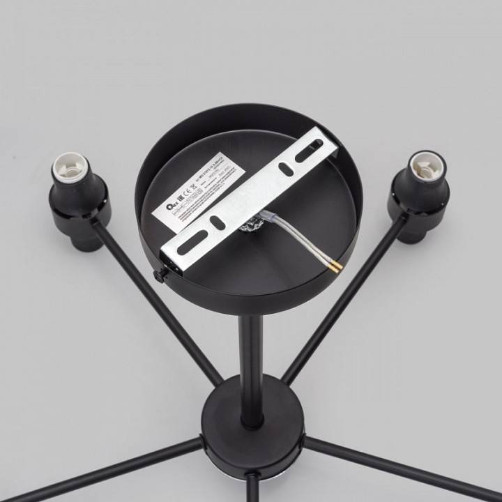 Люстра на штанге Imex MD.51913 на 10 ламп MD.51913-10-S-BK+CH