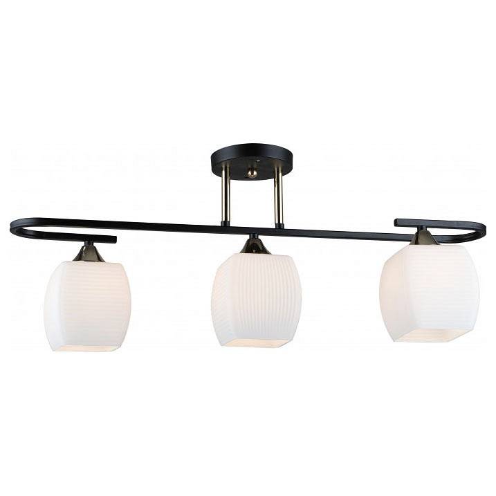 Люстра на штанге Imex MD.5485 на 3 лампы MD.5485-3-S-BK+FGD