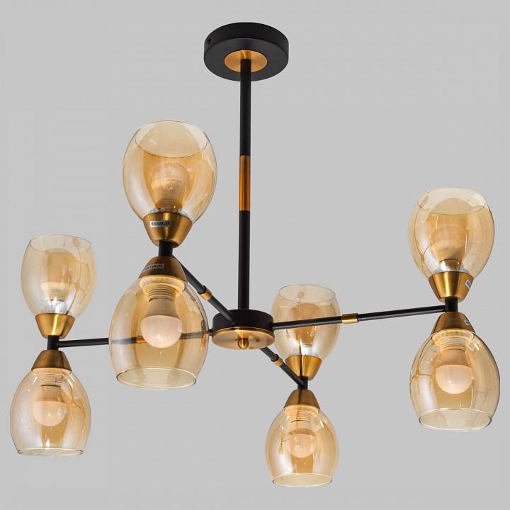 Люстра на штанге Imex MD.8252 8 ламп MD.8252-8-S-BK+BR