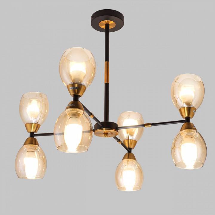 Люстра на штанге Imex MD.8252 8 ламп MD.8252-8-S-BK+BR