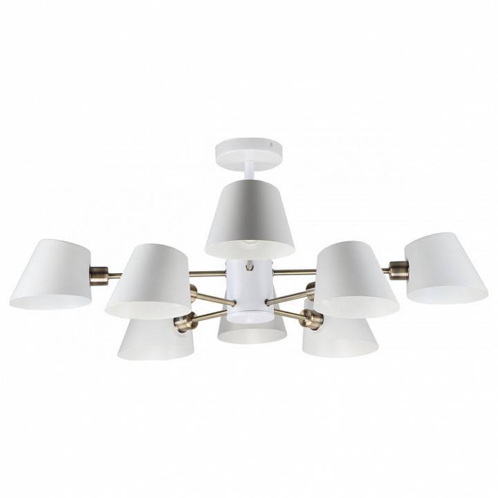 Люстра на штанге Imex MD.9130 8 ламп MD.9130-8-S WH+AB
