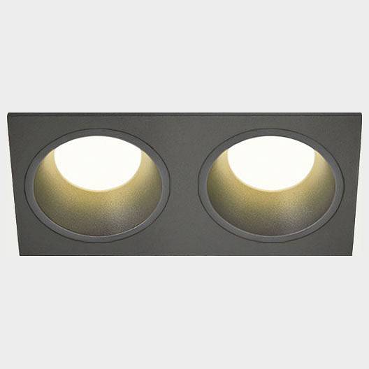 Встраиваемый светильник Italline IT08-8013 черный 3000 K 2 шт + рамка IT08-8015 черный IT08-8013 black 3000K / IT08-8015 black