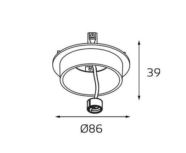 Накладной светильник Italline SKY черный + кольцо SKY R белое SKY black / SKY R white