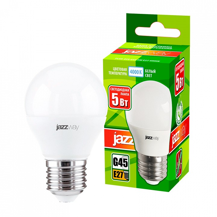 Лампа светодиодная Jazzway  PLED-ECO-G45 5w E27 4000K