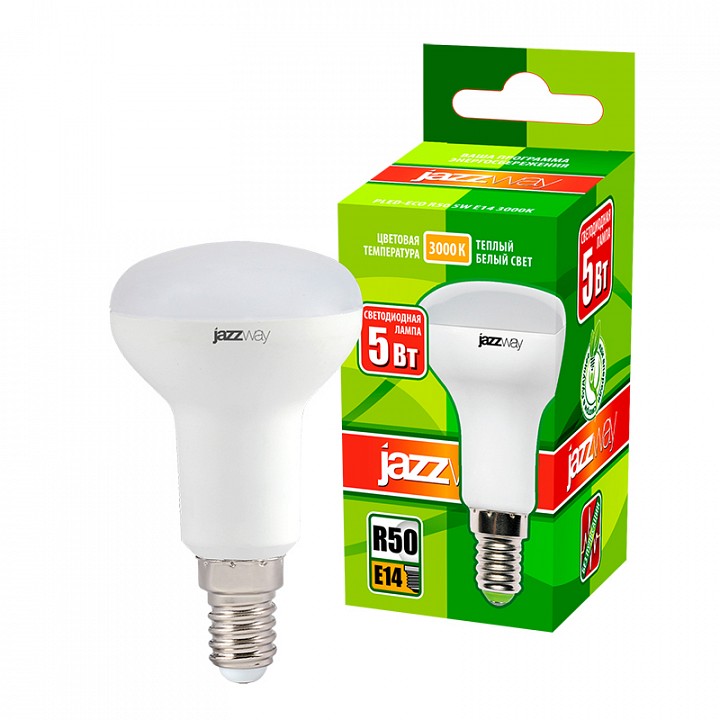 Лампа светодиодная Jazzway  PLED-ECO-R50 5w E14 3000K