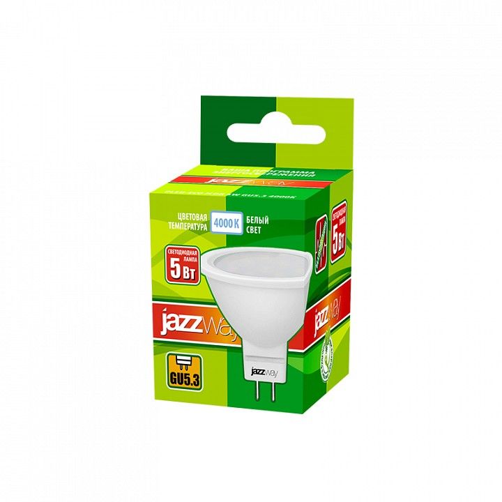 Лампа светодиодная Jazzway  GU5.3 5Вт 4000K PLED-ECO-JCDR 5W 4000K