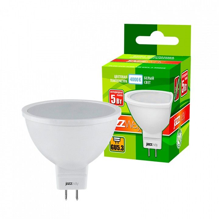 Лампа светодиодная Jazzway  GU5.3 5Вт 4000K PLED-ECO-JCDR 5W 4000K