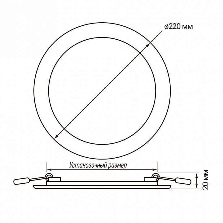 Встраиваемый светильник Jazzway  PPL-R 18w 6500K IP40 WH