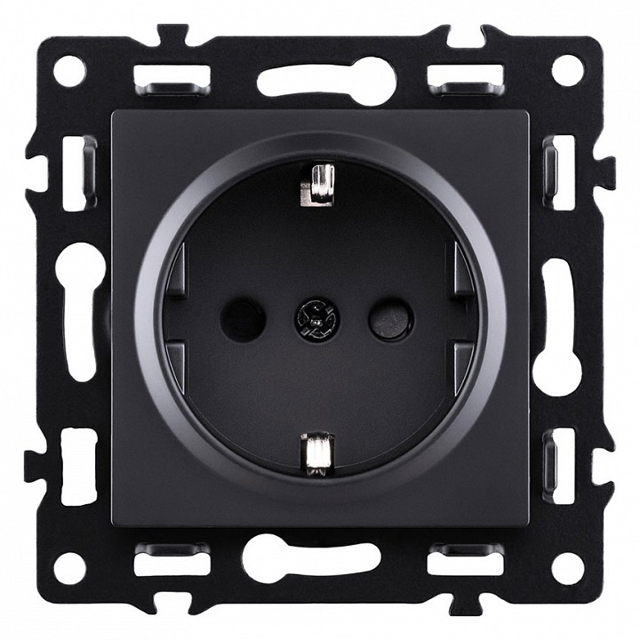 Розетка с заземлением, без рамки Kollinger Asthetik AS-014BK