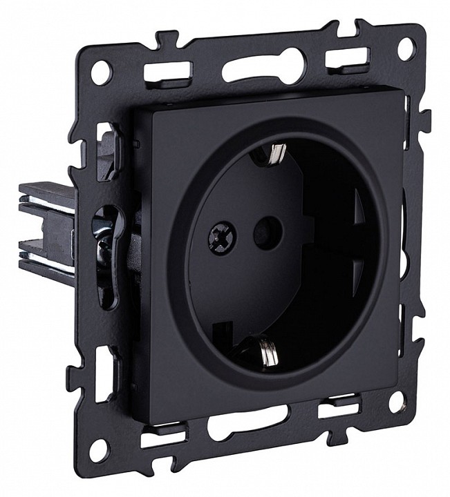 Розетка с заземлением, без рамки Kollinger Asthetik AS-014BK