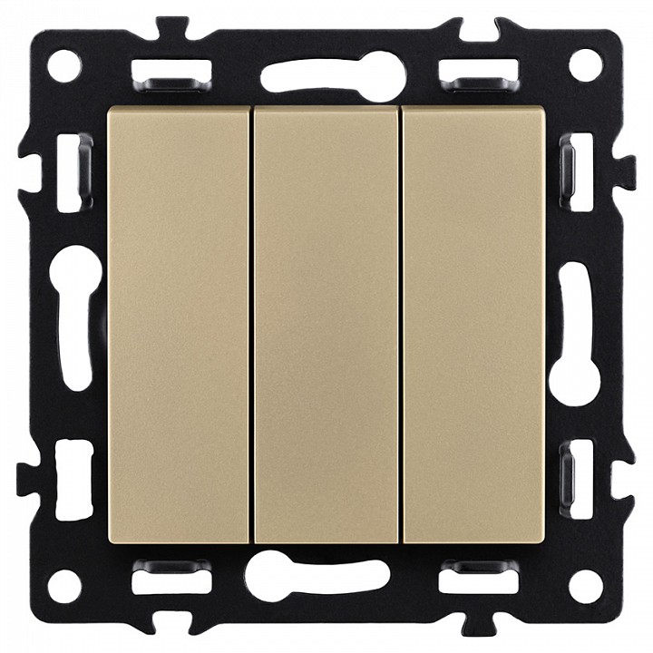 Выключатель трехклавишный без рамки Kollinger Asthetik AS-710GD