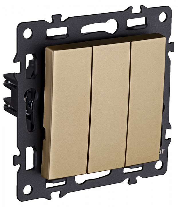 Выключатель трехклавишный без рамки Kollinger Asthetik AS-710GD