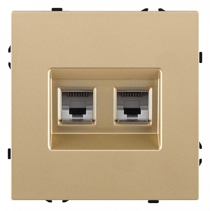 Розетка двойная Ethernet RJ-45 и со шторками, без рамки Kollinger Eclipse EC-018GD