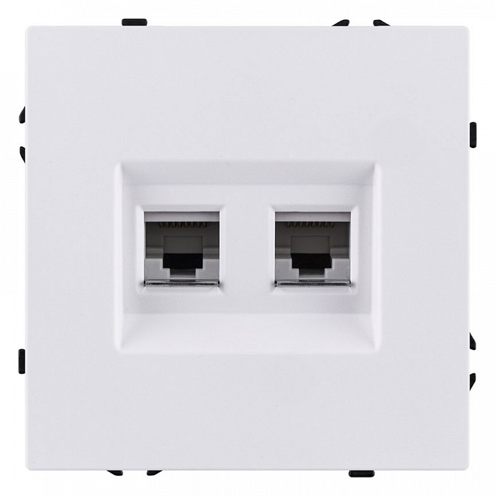 Розетка двойная Ethernet RJ-45 и со шторками, без рамки Kollinger Eclipse EC-018WG
