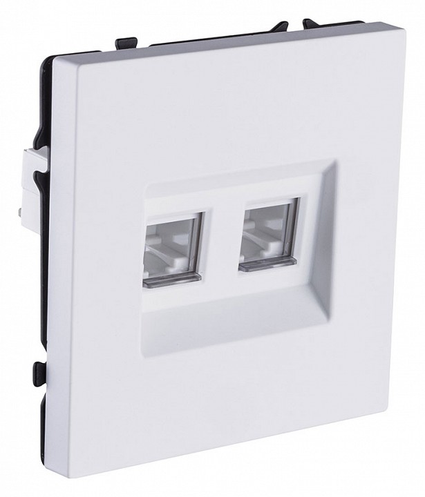 Розетка двойная Ethernet RJ-45 и со шторками, без рамки Kollinger Eclipse EC-018WG