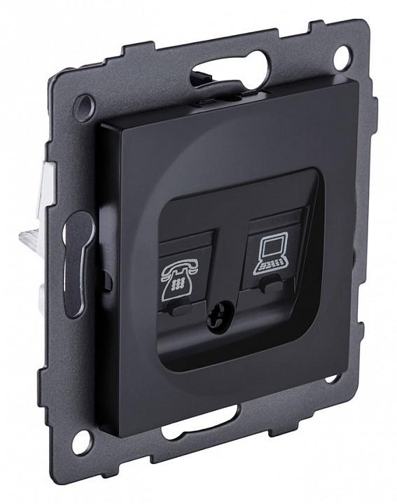 Розетка двойная RJ-11 и Ethernet RJ-45, без рамки Kollinger  REA-011BM