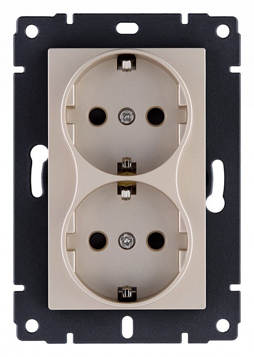 Розетка двойная с заземлением, без рамки Kollinger  REA-032GD