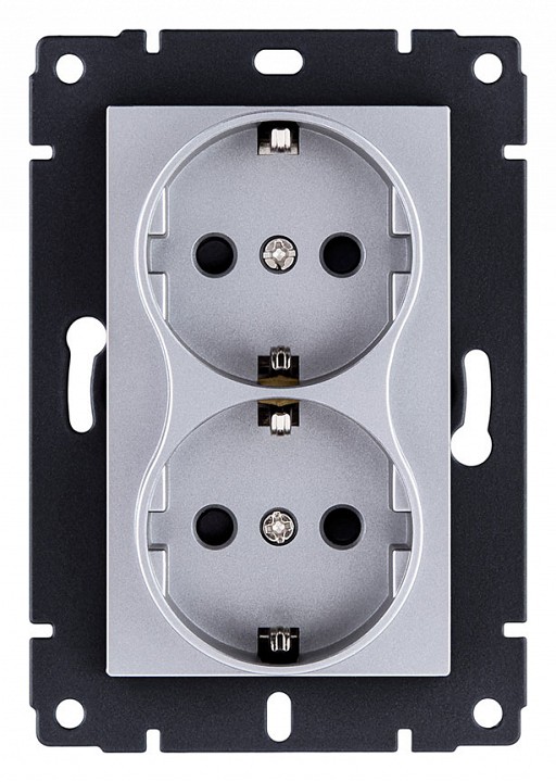 Розетка двойная с заземлением, без рамки Kollinger  REA-032GY