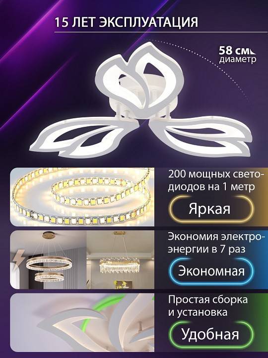 Потолочная люстра Natali Kovaltseva FORTUNA LED LAMPS 81107/2C