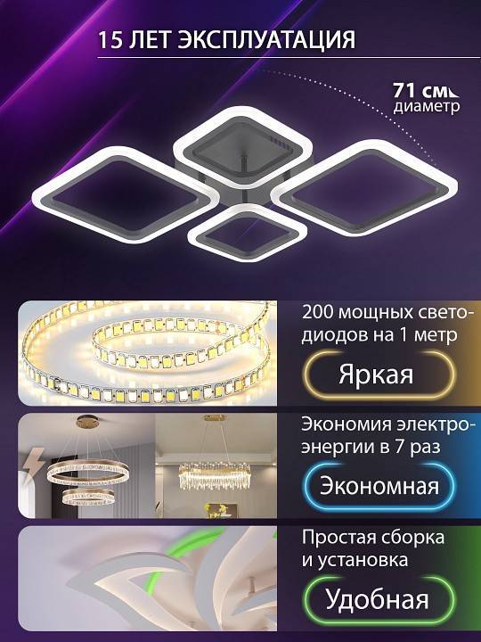 Потолочная люстра Natali Kovaltseva OPTI LED LAMPS 81108/2C