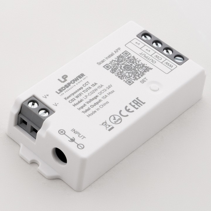 Контроллер-диммер и регулятор ЦТ Wi-Fi для смартфонов и планшетов LEDS POWER C02 WIFI TUYA 006437