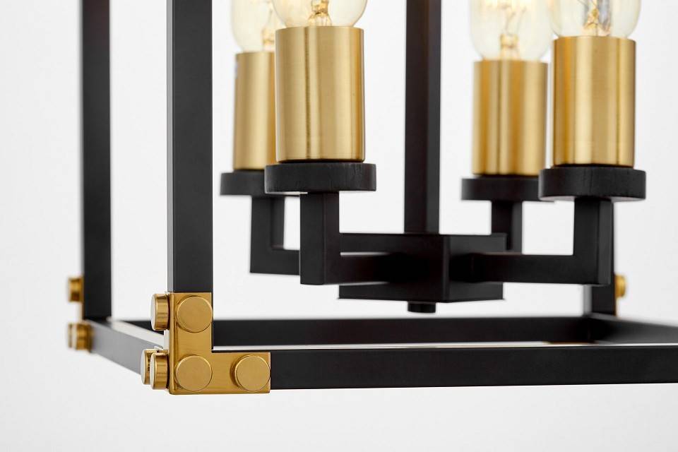 Люстра на штанге LUMINA DECO Waldorf LDP 1140-4 BK+MD