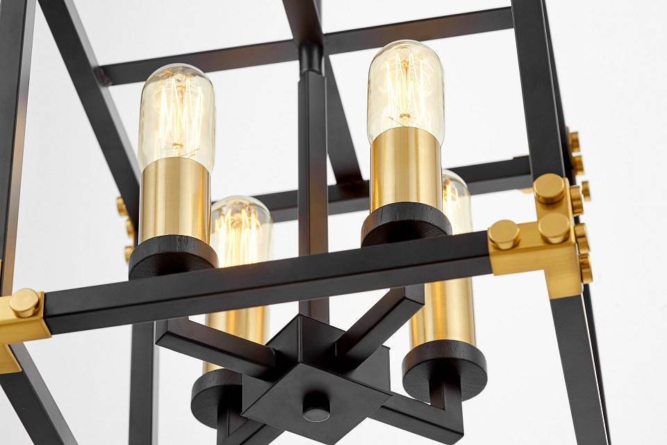 Люстра на штанге LUMINA DECO Waldorf LDP 1140-4 BK+MD