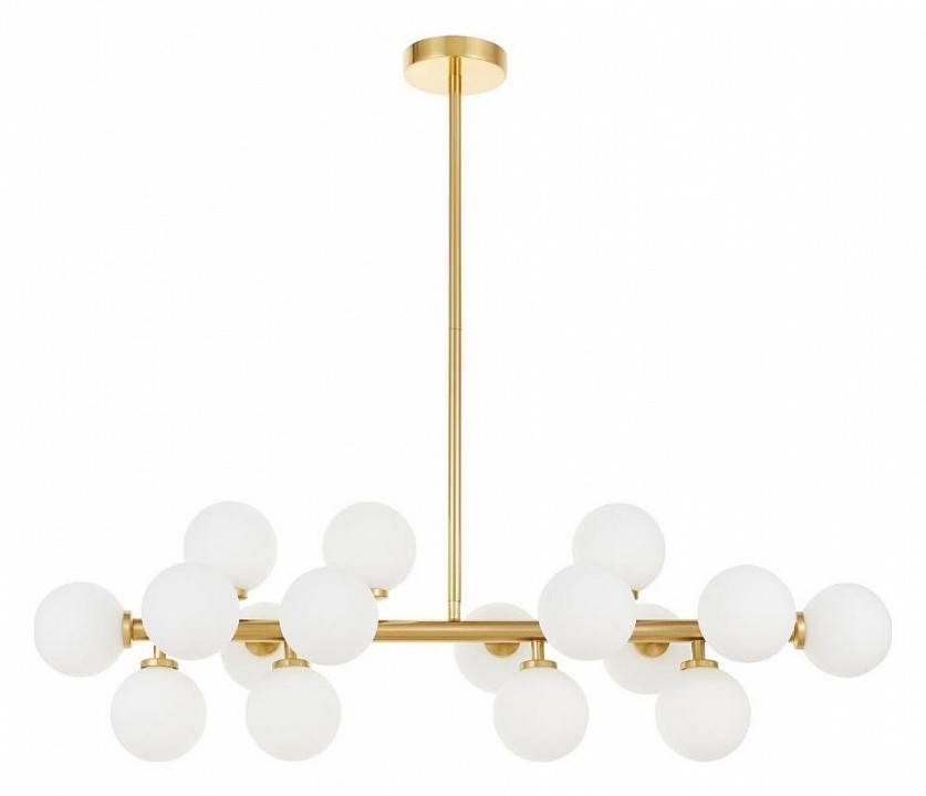 Люстра на штанге LUMINA DECO Marsiada 16 ламп латунь LDP 6033-16 MD