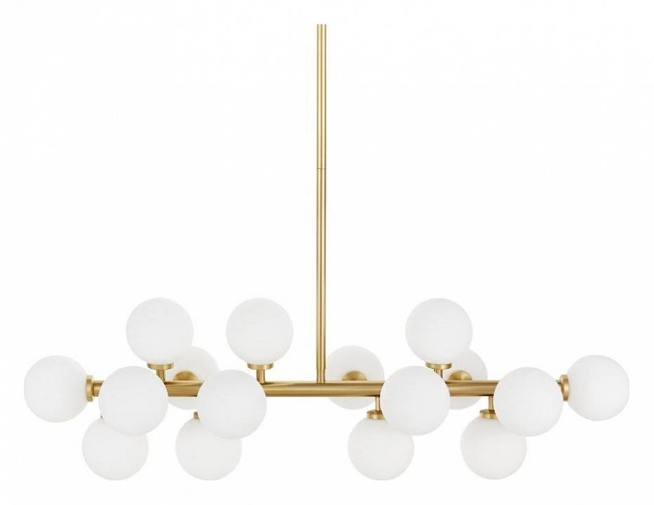 Люстра на штанге LUMINA DECO Marsiada 16 ламп латунь LDP 6033-16 MD