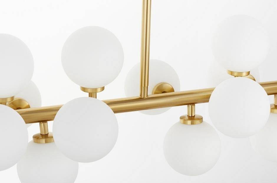 Люстра на штанге LUMINA DECO Marsiada 16 ламп латунь LDP 6033-16 MD