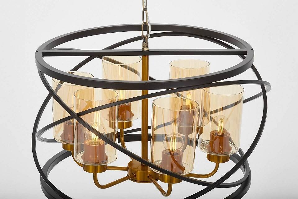 Подвесная люстра LUMINA DECO 8004 LDP 8004-6 BK+MD