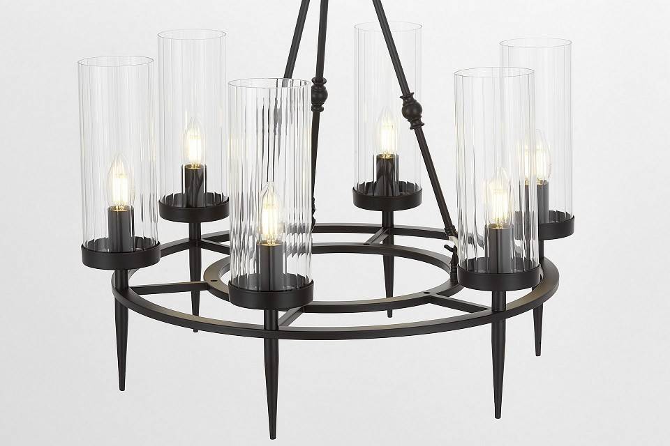 Подвесная люстра Lumina Deco Moratti LDP 8022-6 BK+PR