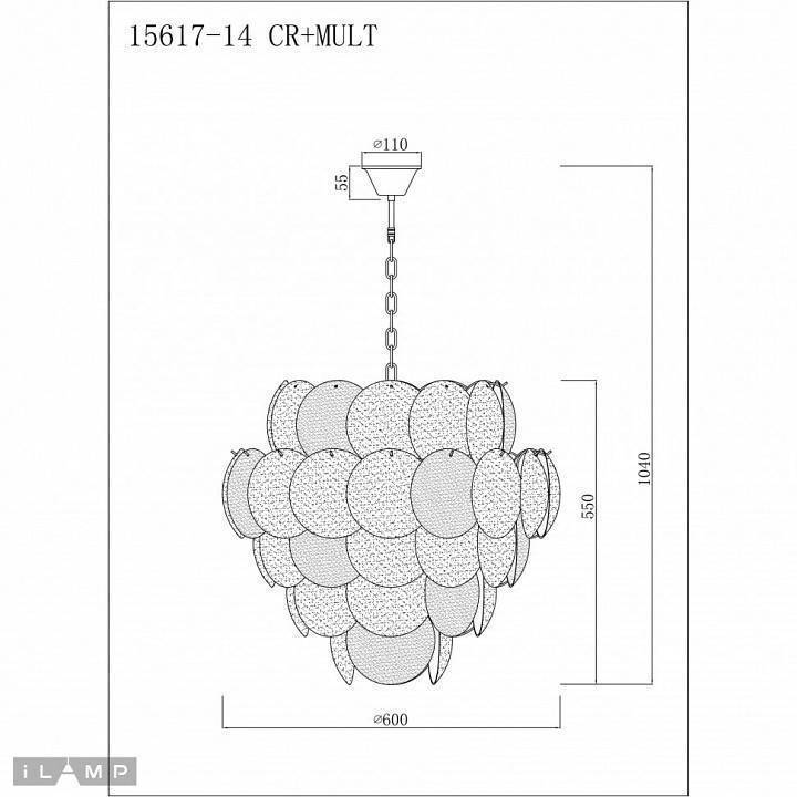 Подвесная люстра iLamp Rivoli 15617-14 CR+MULT