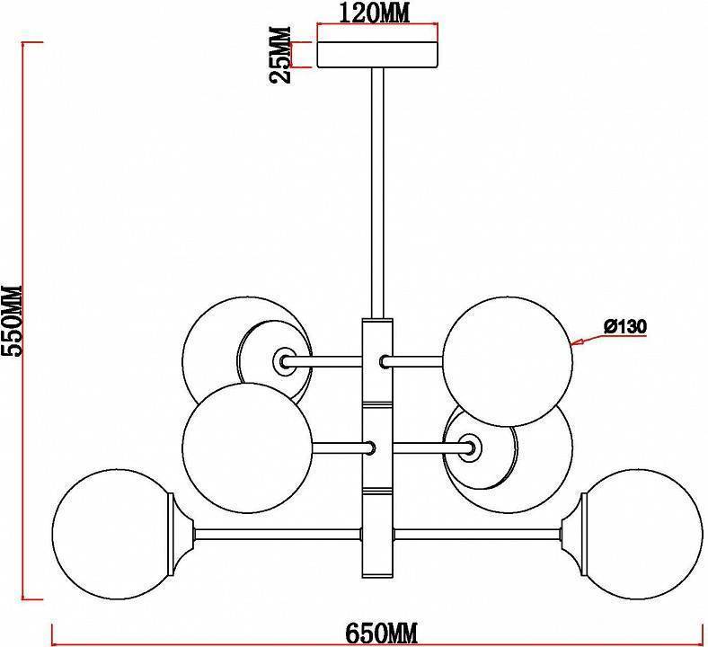 Люстра на штанге MyFar Camilla 6 ламп MR1882-6C