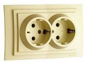Розетка двойная с заземлением Mono Electric Larissa 103-171704-120