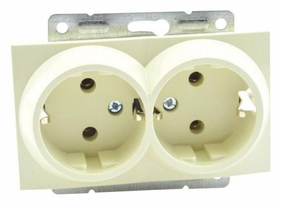 Розетка двойная с заземлением, без рамки Mono Electric Despina / Larissa 500-001704-120