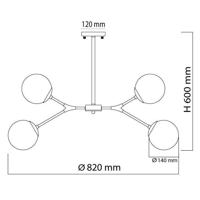 Люстра на штанге DeMarkt Оливия 9 6x60 Вт E27 306014006