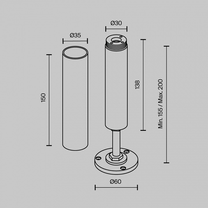 Крепление для трека Maytoni  CA025BA-B