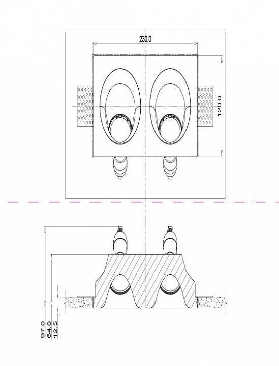 Встраиваемый светильник Maytoni Gyps Modern DL002-1-02-W