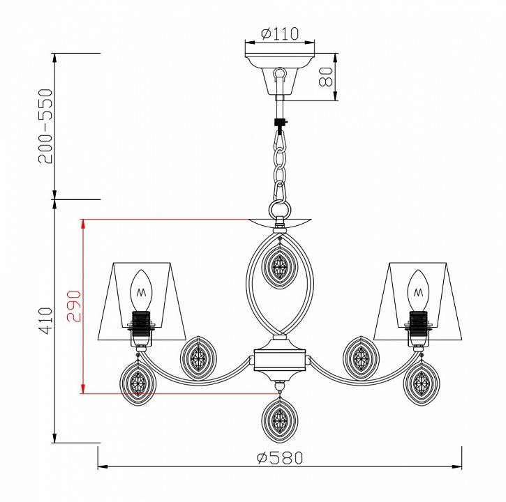 Подвесная люстра Freya Luciana 5 ламп FR2003PL-05CH