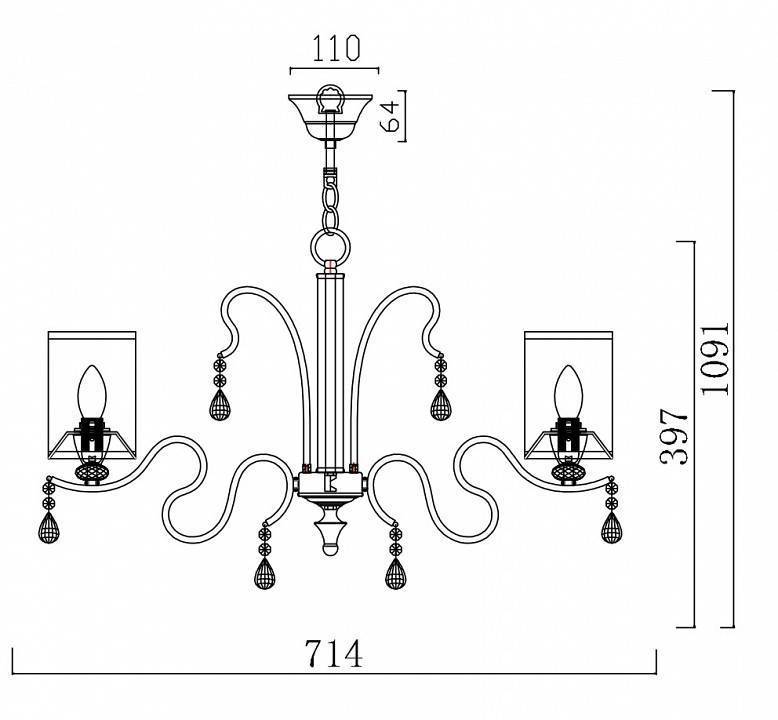Подвесная люстра Freya Faust 6 ламп FR2300-PL-06-BZ