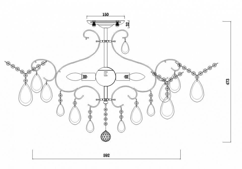 Люстра на штанге Freya Chabrol 6 ламп FR2302CL-06S