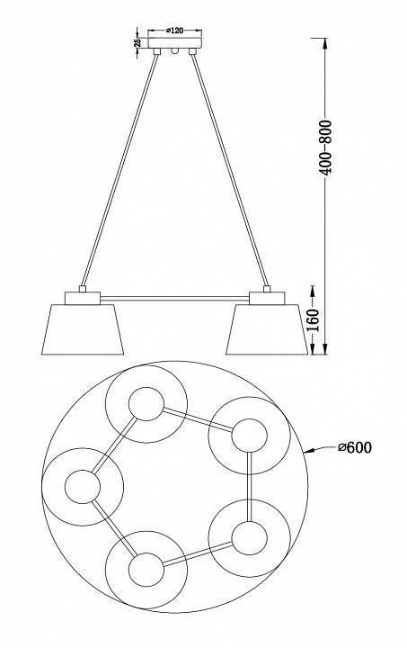 Подвесная люстра Freya Barbara 5 ламп FR5004PL-05CH