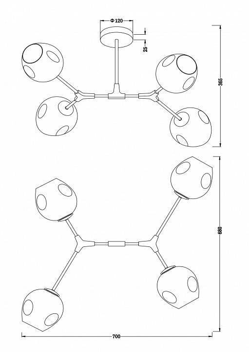 Накладной светильник Freya Desi FR5006CL-04B