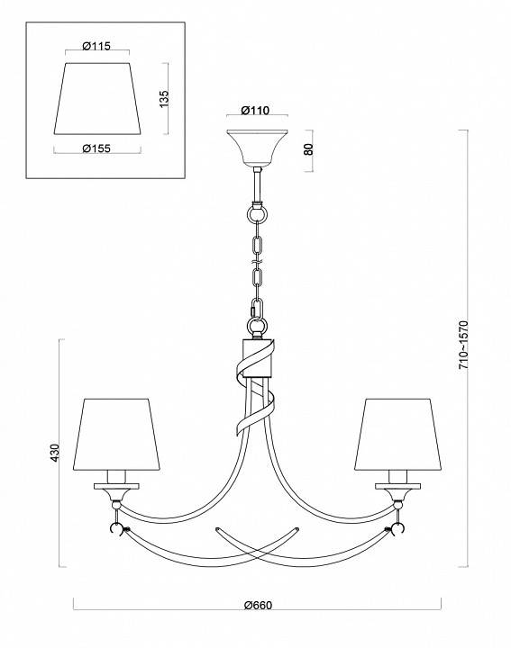 Подвесная люстра Freya Ariana FR5081PL-05CH