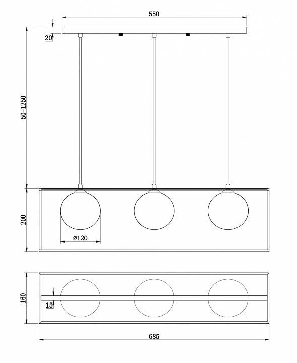 Подвесной светильник Freya Trinity 3 лампы FR5113PL-03G