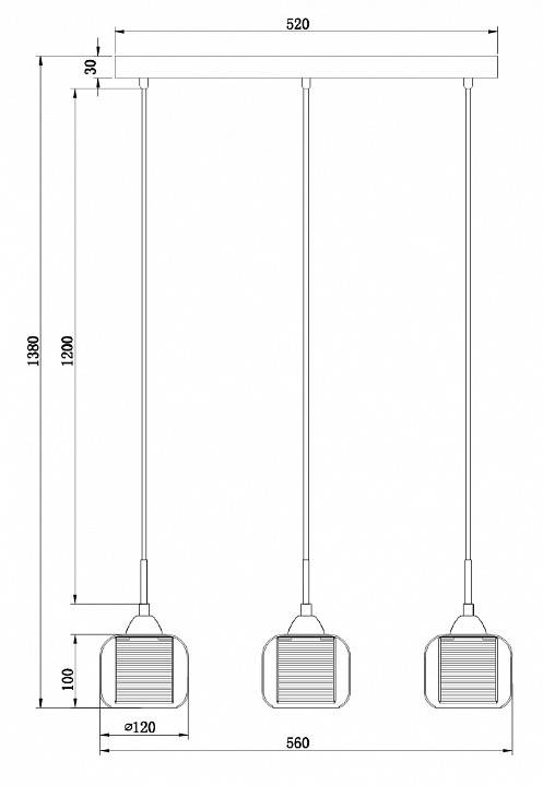Подвесной светильник Freya Wellington 3 лампы FR5314-PL-03-CH